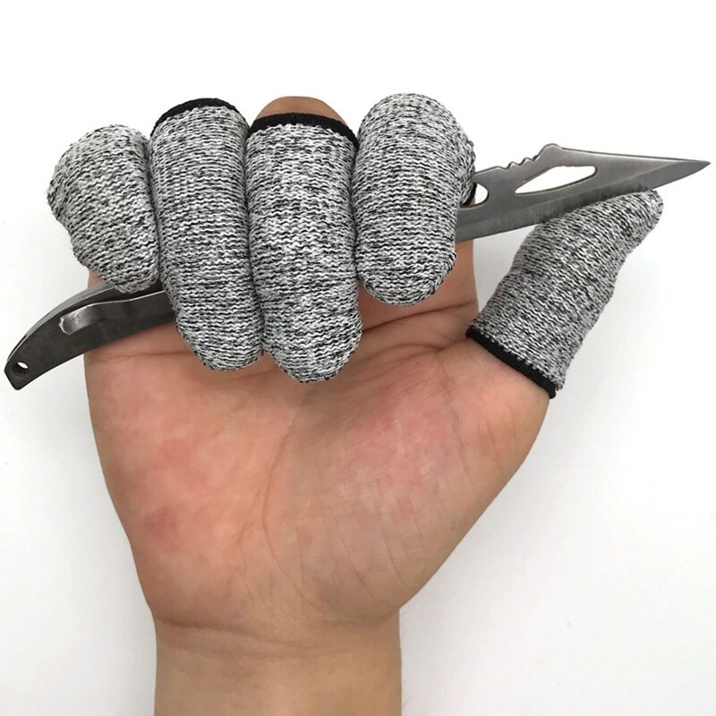 10 stk fingersenger tommelbeskytter anti-kuttet fingertupp fingerhylse fleksibel motstandsdyktig beskyttelse fingersenger for arbeid gjør det selv