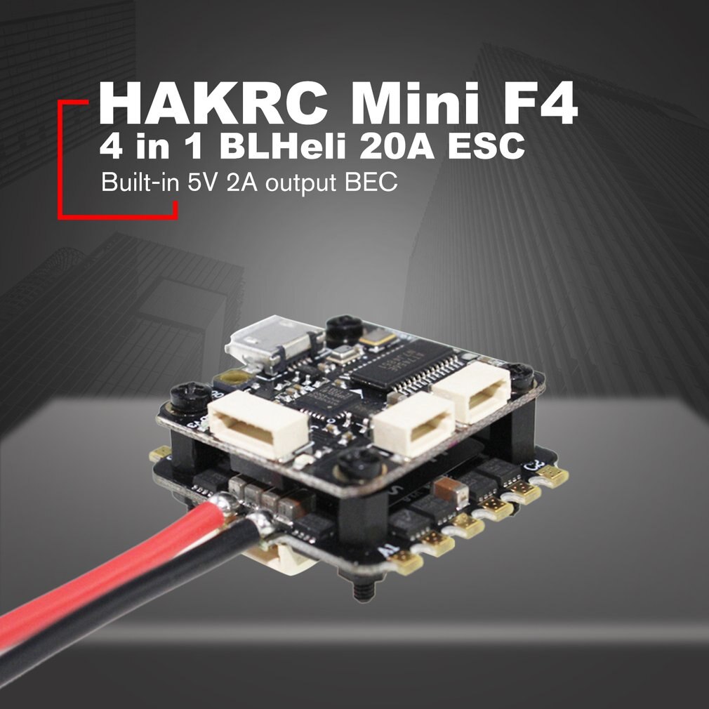 HAKRC Mini F4 Flytower Vlucht Controller Geïntegreerde OSD 4 in 1 BLHeli 20A ESC Ingebouwde 5V 2A uitgang BEC voor FPV RC Drone