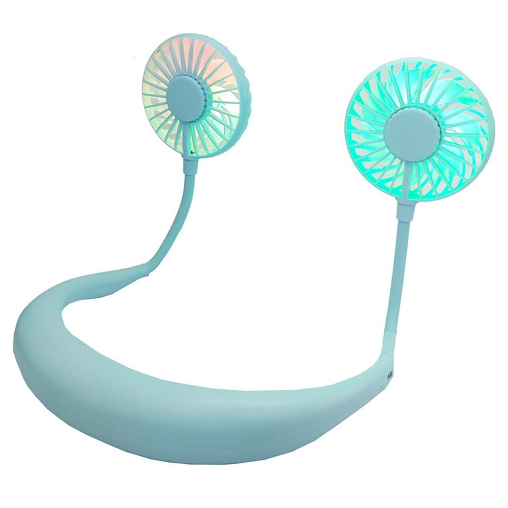 Sports Fan Neck Ring Fan Hanging Neck Lazy Aromatherapy Lantern Outdoor Mini Portable Practical Durable Fans: Gray