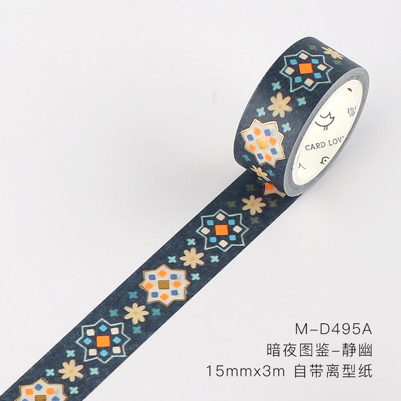 Algue diamant feuille d'or Washi ruban adhésif bricolage Scrapbooking autocollant étiquette rubans de masquage: G