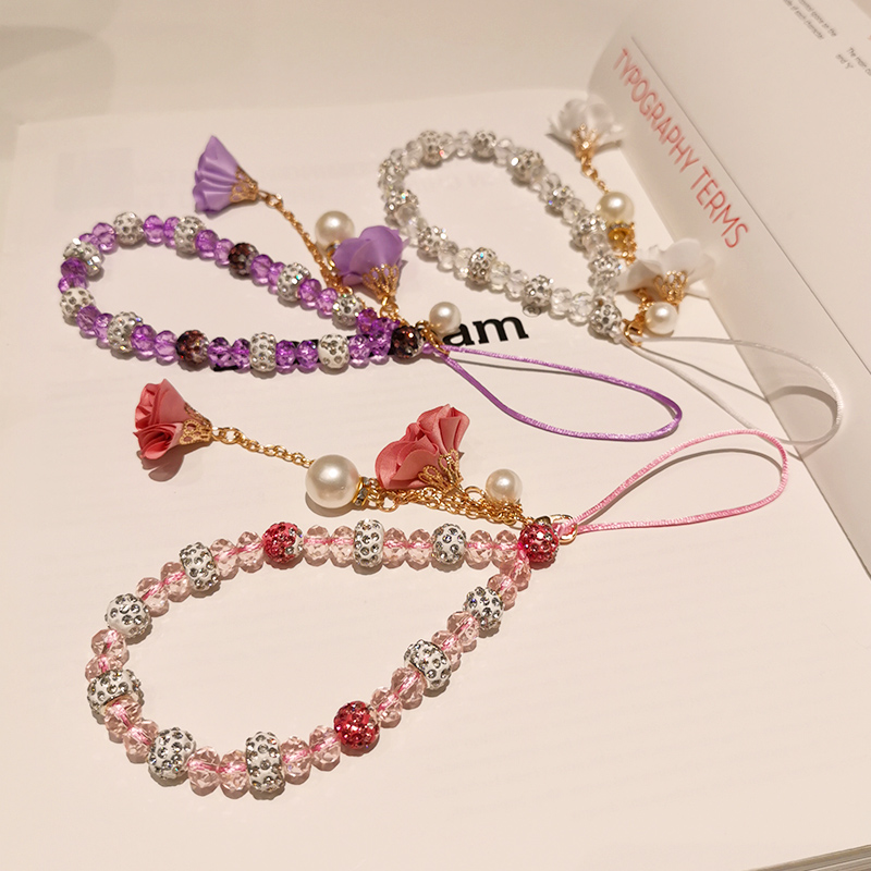 Mobile Phone Straps Mobile phone ornaments Mobile phone accessories Anti-lost lanyard Flowers Pendant