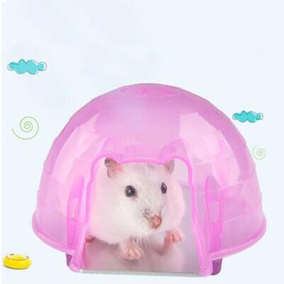 Sommar cool hamster ekorre båge kyler ner plast hus liten husdjur bur säng lek leksak blå rosa färg bra: Rosa