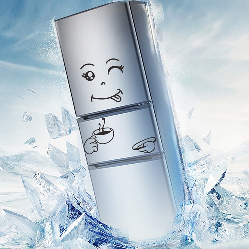 4 stijlen lachende gezicht muursticker blij gezicht koelkaststickers lekker voor eten meubels decoratie kunstposter diy pvc sticker