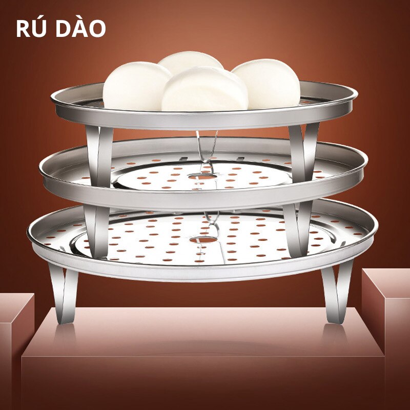 Stainless Steel Steamer Frame Insert Cover Thick Steaming Frame Tray Rack Cooker Steaming Stand Kitchenware 20cm 22cm 24cm
