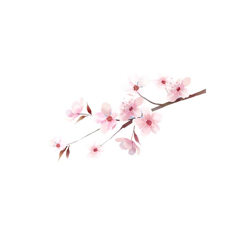 Zttzdy 23*13cm vakre kirsebærblomster jente soverom veggdekor toalett sete klistremerker  t2-0334