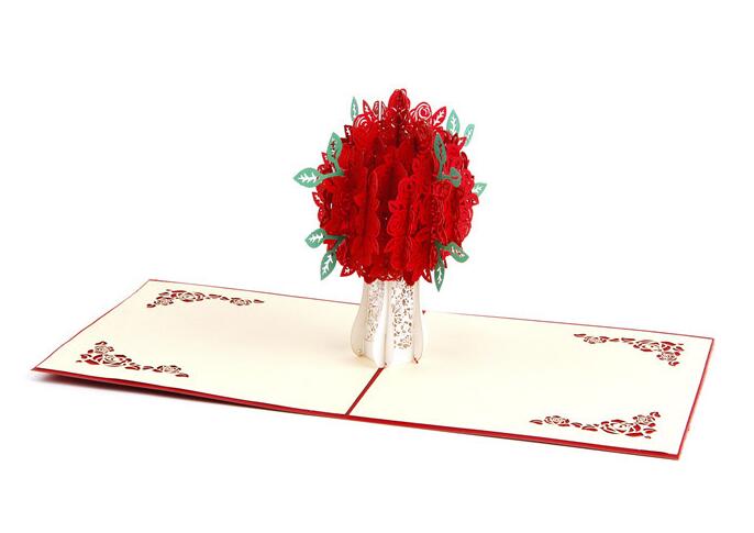 3d pop up-kort tulipaner blomster lykønskningskort til mors dag fødselsdag valentinsdag: Jeg