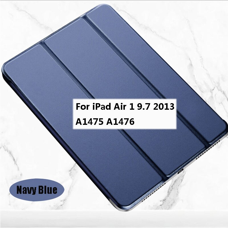 Tablet case For iPad Air 1 2 3 9.7 Free Fast Free Return Wake Sleep Smart Leather Flip Stand Tri-fold Cover: Blue iPad Air 1