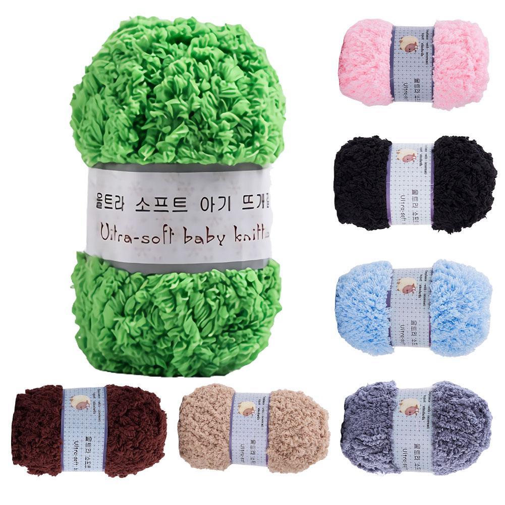 Soft Smooth Yarn Baby Knitting Wool Yarn Thick Yarn Fiber Velvet Yarn Hand Knitting Wool Crochet Yarn for Diy Sweater