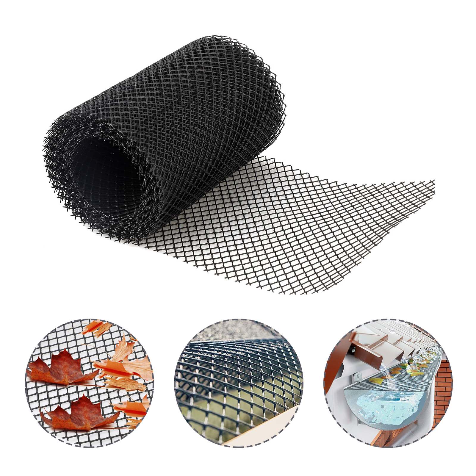 Gutter Guard Mesh 6 Inch Micro Leaf Filter Drain Cover Anti-Clogging Abs Plastic Netting Roof Garden Balcony Gutter Covers