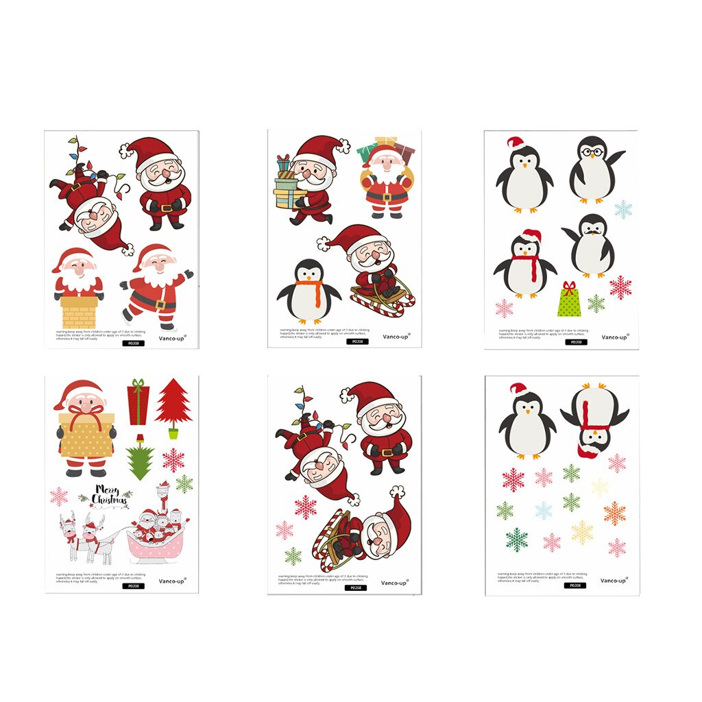 Siliconen Kerst Stickers Groot Raam Glazen Deur Muur Sticker Kerst Ornament Partij Decoratie Jaar Decoratie Sticker