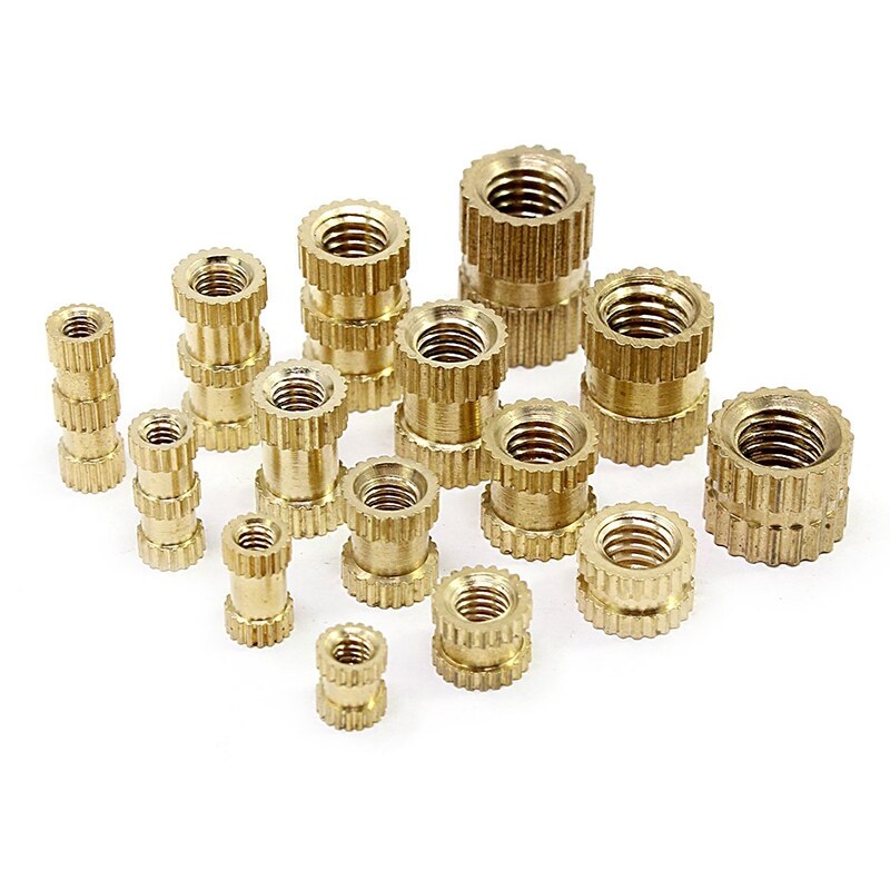 Brass -Melt Insert Nuts Thermoformed Copper Thread Insert Nuts Knurled Injection Brass Nuts M2 M3 M4 M5 330Pcs
