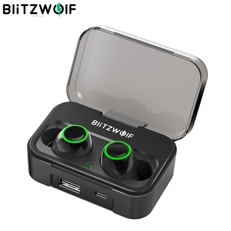 Blitzwolf BW-FYE3 True Draadloze Bluetooth 5.0 Oortelefoon 6 Mm Hifi Stereo Bilaterale Gesprekken Met 2600 Mah Power Bank IPX6 Waterdicht
