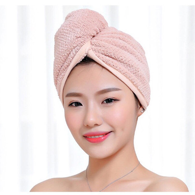 Neue Super Saugfähigen Haar Trocknen Mit Kapuze Handtuch Turban bat Kappe Bademantel Hütte Kopf wickeln