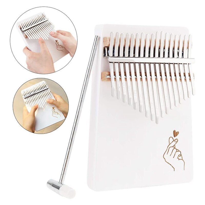 17 Keys Thumb Piano Finger Piano Hand Piano Wooden Finger Piano with Tuning Hammer Simple Learning Adult Beginners