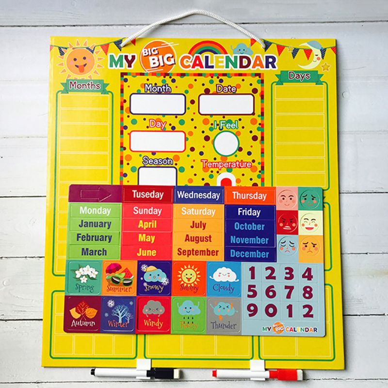 Weather Calendar Magnetic Board Development Wisdom Learning Enlightenment Children Toys