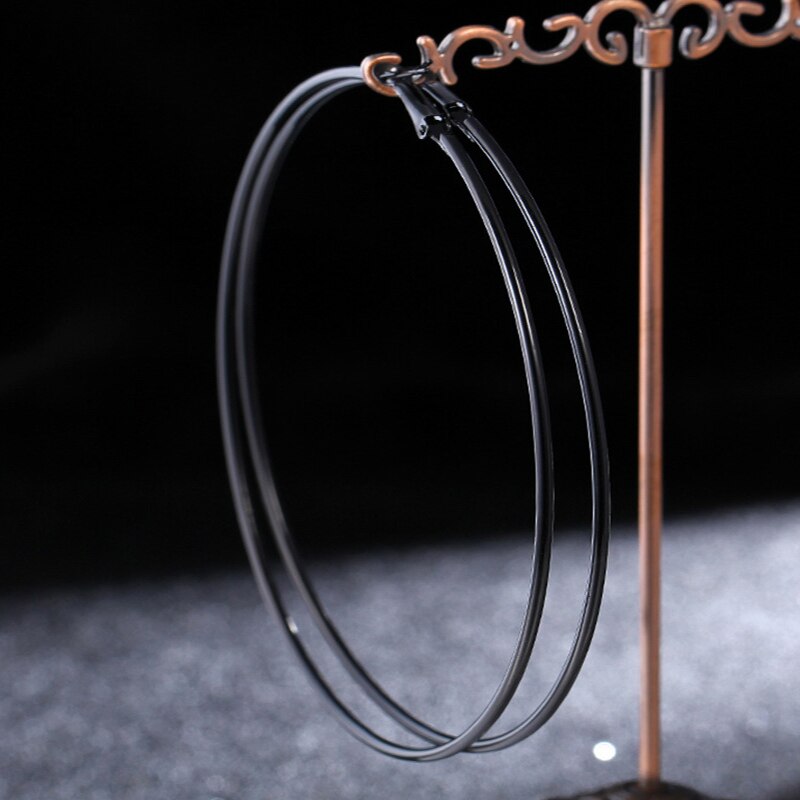 BLIJERY-pendientes de aro exagerados de 12CM para mujer, aretes de baloncesto, aretes circulares grandes y lisos, joyería Punk, Oorbellen: Chapado en oro antiguo