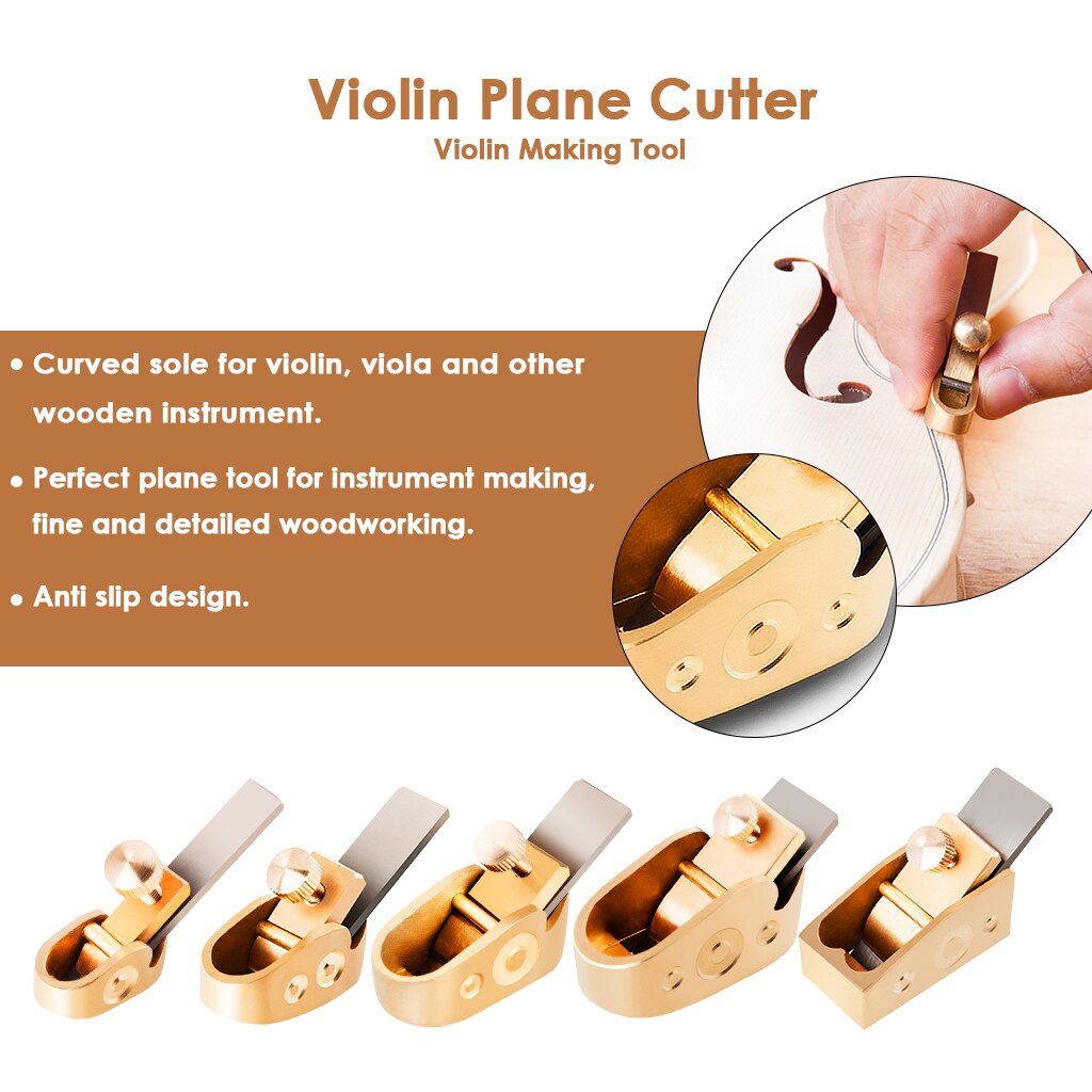 Naomi 5 deler trebearbeiding plan kutter sett buet såle metall kobber luthier verktøy for diy fiolin viola cello treinstrument