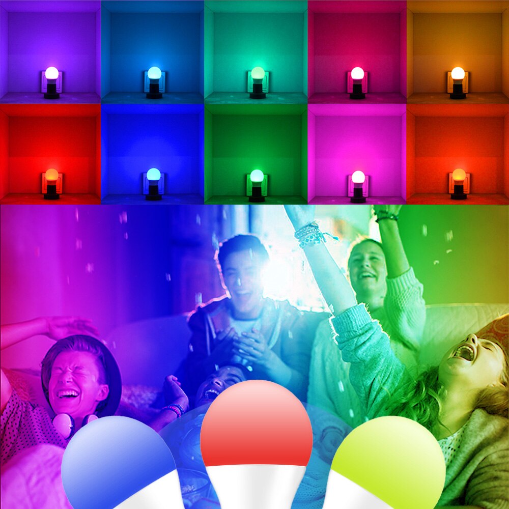 E27 älykäs ohjauslamppu led rgb valo himmennettävä 5w 10w 15w rgbw led lamppu värikäs vaihtuva lamppu led lampada rgbw valkoinen sisustus kotiin