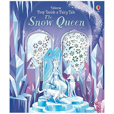 3D Engligsh Peep Books 14 pages Cardboard with Hollow include Animals Garden Dinosaur for Kids Bedtime Story Book 19.5*16.5cm: Snow Queen