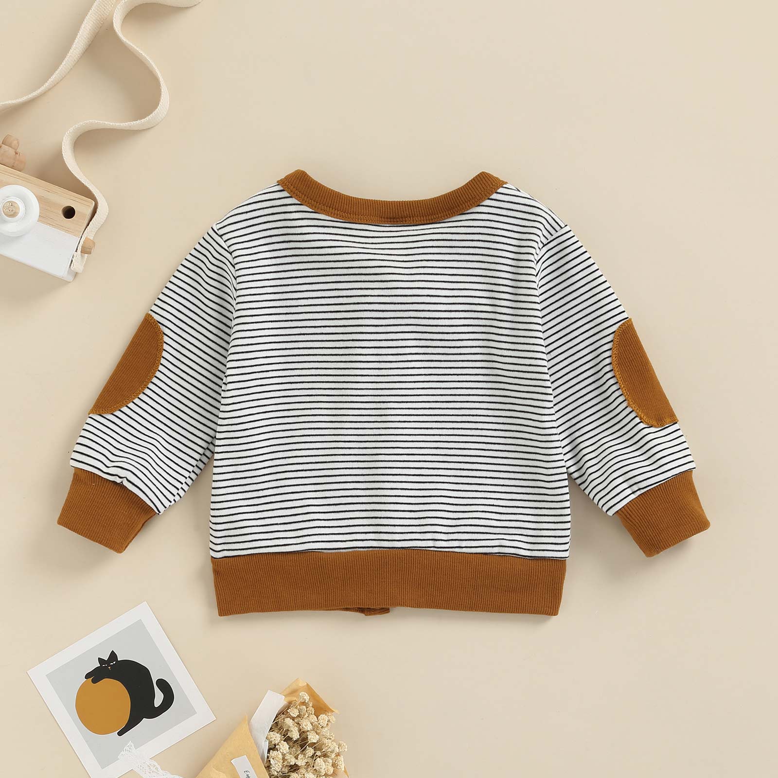 Baby Baby Jongen Meisje Lente Herfst Kleding Baby Jassen Streep Patchwork Lange Mouwen Single-Breasted Jassen Kleding