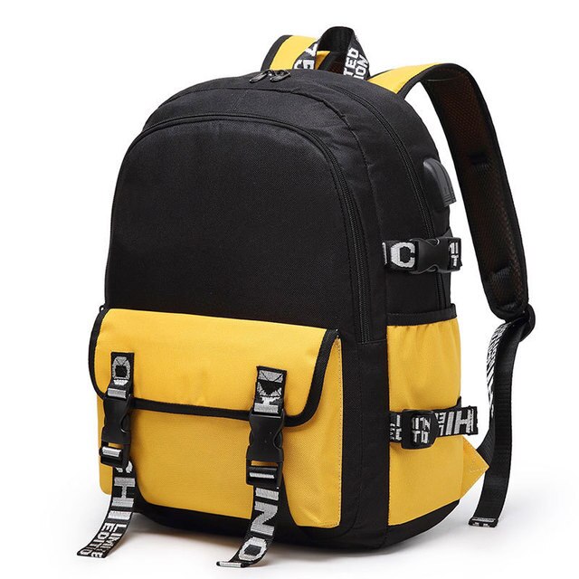 Waterdichte Oxford Doek Dames Rugzakken Grote Capaciteit Vrouwen Rugzak Modemerk Schooltas Voor Teeanger Meisjes: Yellow-black