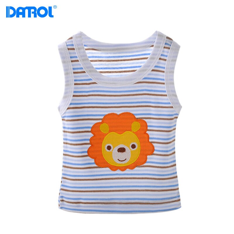 5 PCS Baumwolle Cartoon Bestickte Baby Weste Baby Kleidung Sommer Set