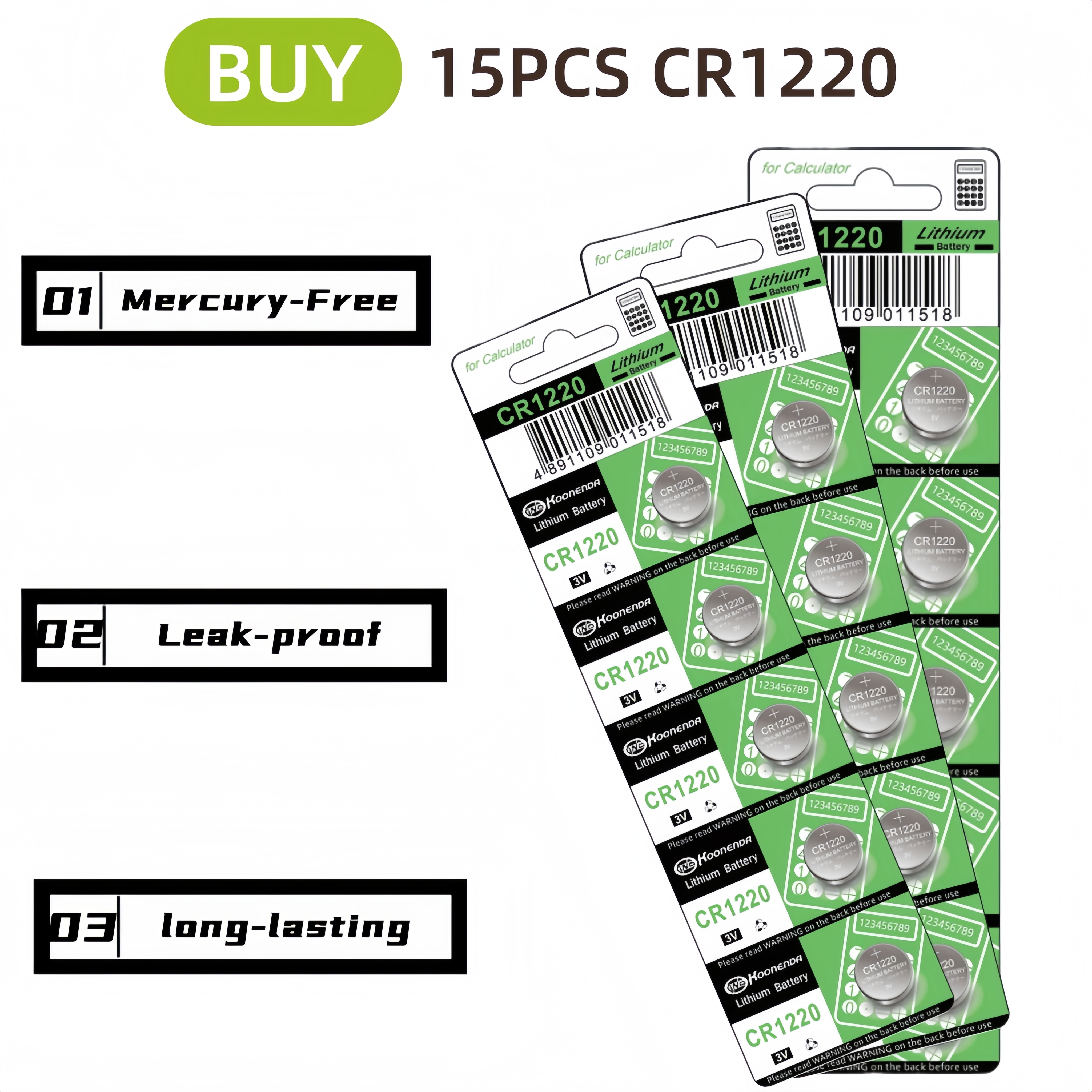 5-50 langlebige  cr1220 lm1220 br1220 lithium-batterien für uhrenfernbedienungen, tasten 3v taschenrechner 1220 led-beleuchtung und knöpfe (knopfzellen): Gold
