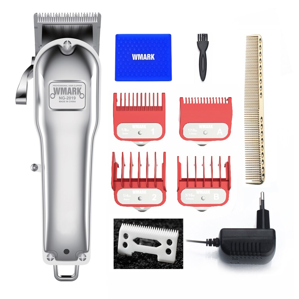 Wmark Alle-Metalen Cordless Tondeuse NG NG Elektrische Tondeuse 2500Mah Draadloze Haar Snijder Gouden Kleur: 2019S Set(W)