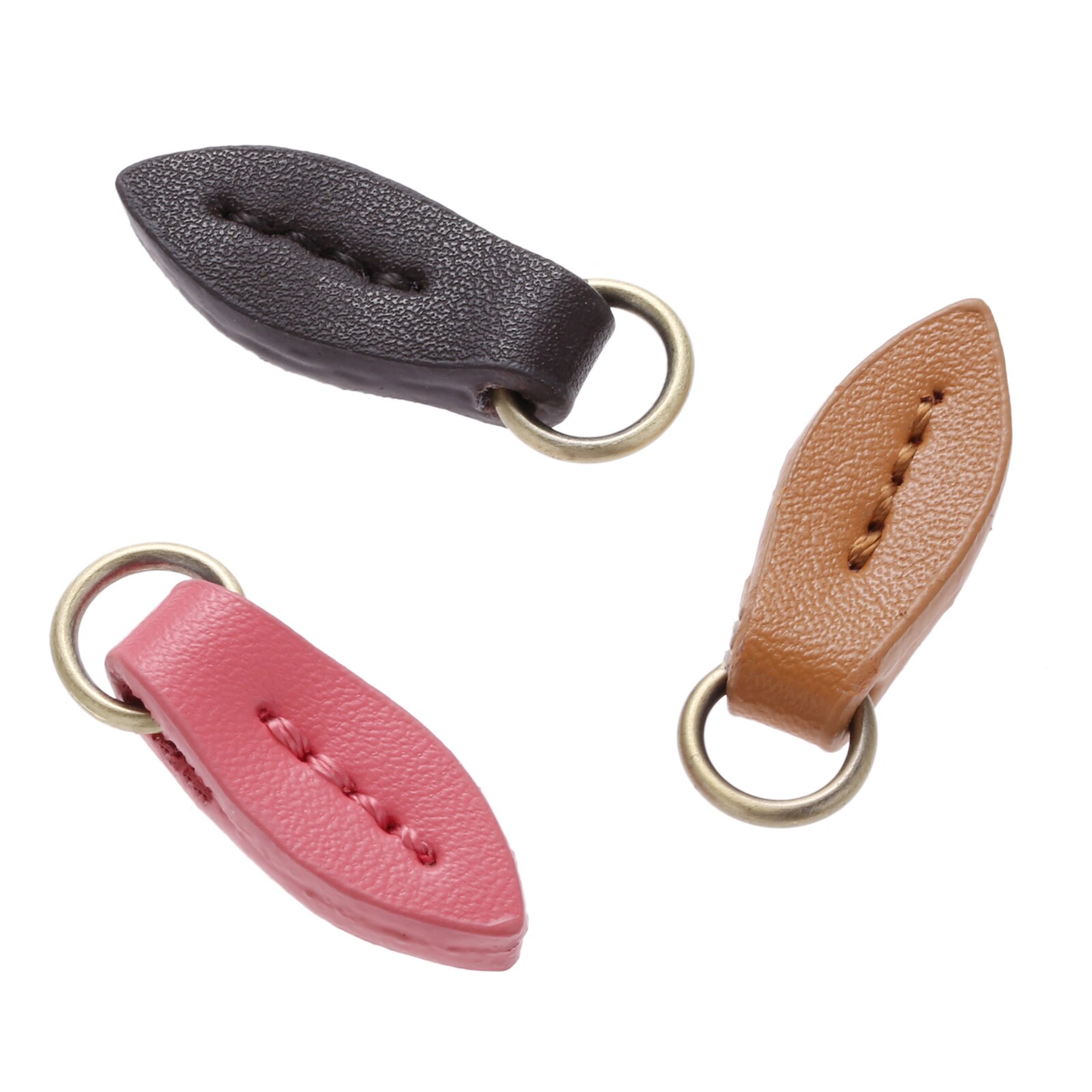 5Pcs 33*11mm Zipper Pullers Tree Leaf Shape Leather Zipper Pull Zipper Puller Replacement for Sewing Crafts Fasteners 11Color