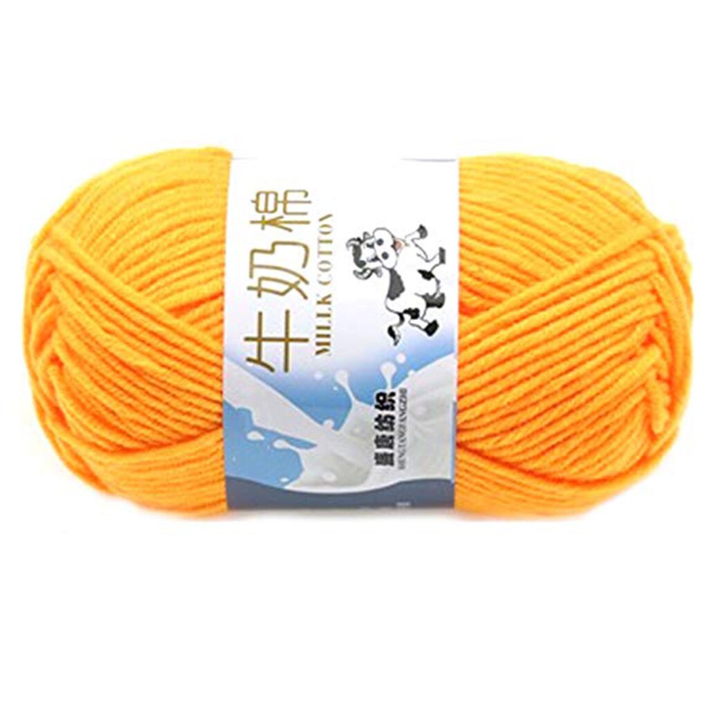 7 Shares Multi Color Cotton Silk Knitting Yarn Soft Warm Baby Yarn For Hand Knitting Thread Supplies: Golden yellow