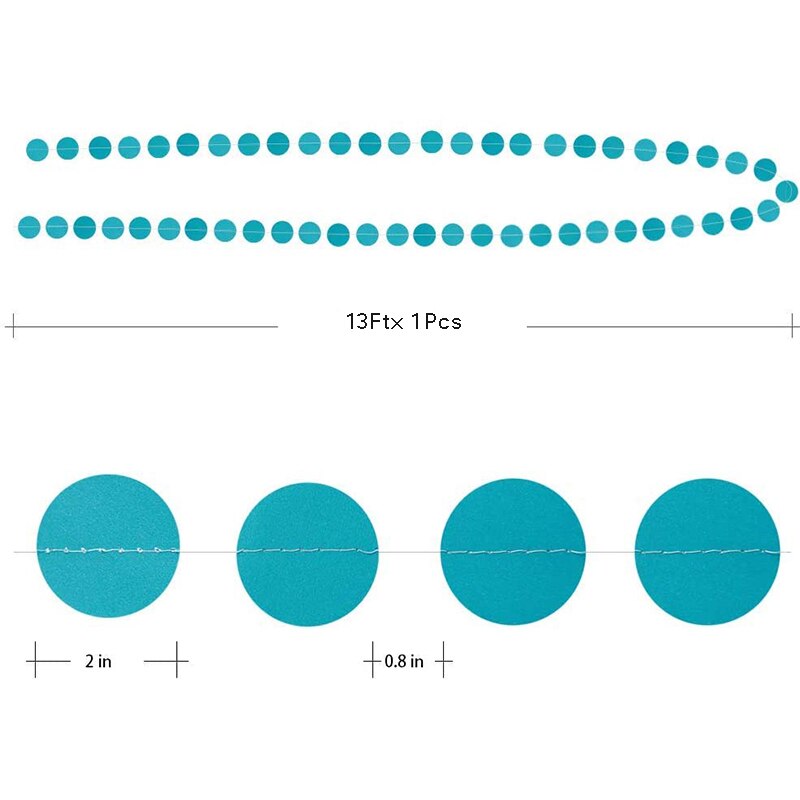 Under The Sea Birthday Party Decor Sky Blue Paper Circle Dots Garlands for Backdrop for Birthday Wedding Baby Shower Decorations