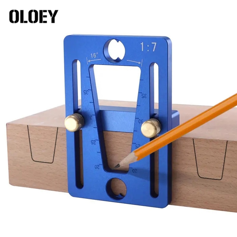 Aluminum Alloy Dovetail Marker Adjustable Woodworking Dovetail Guide Template 1:7 Dovetail Marking Gauge for Hand Cut Wood Joint