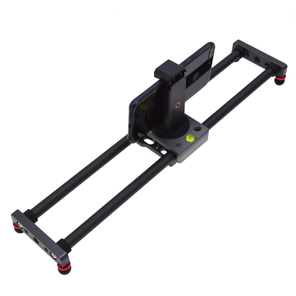 micro mini telecamera cursore sbarra stabilizzatore da tavolo in fibra di carbonio stabilizzatore video traccia sbarra Voor per treppiede Smartphone universale