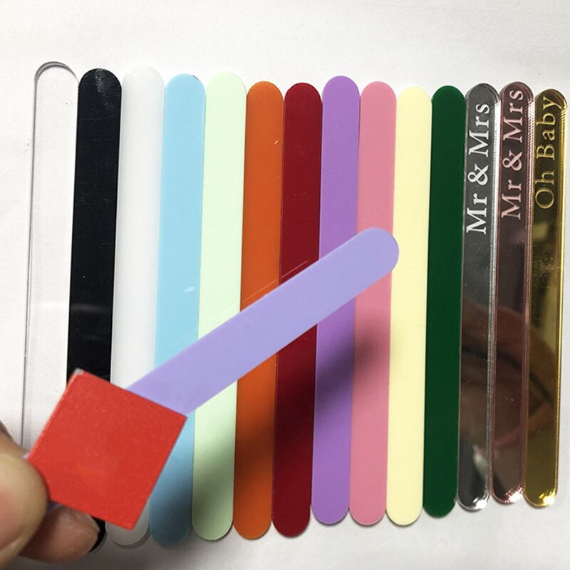 10pcs Acrylic Ice Cream Sticks Popsicle Stick Kids DIY Ice Cream Sticks Crafts Popsicle Stick Mould 11.3x1cm: Light purple