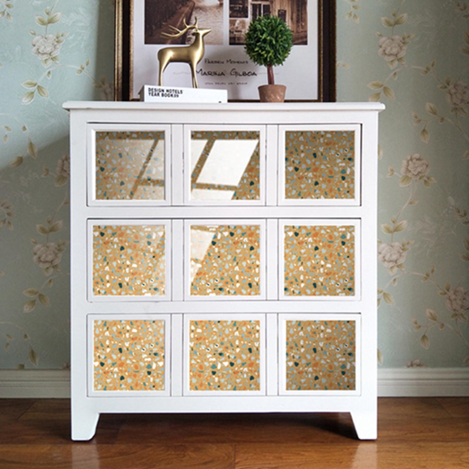 10 stuks terrazzo diy waterdichte zelfklevende tegelstickers kristalfolie