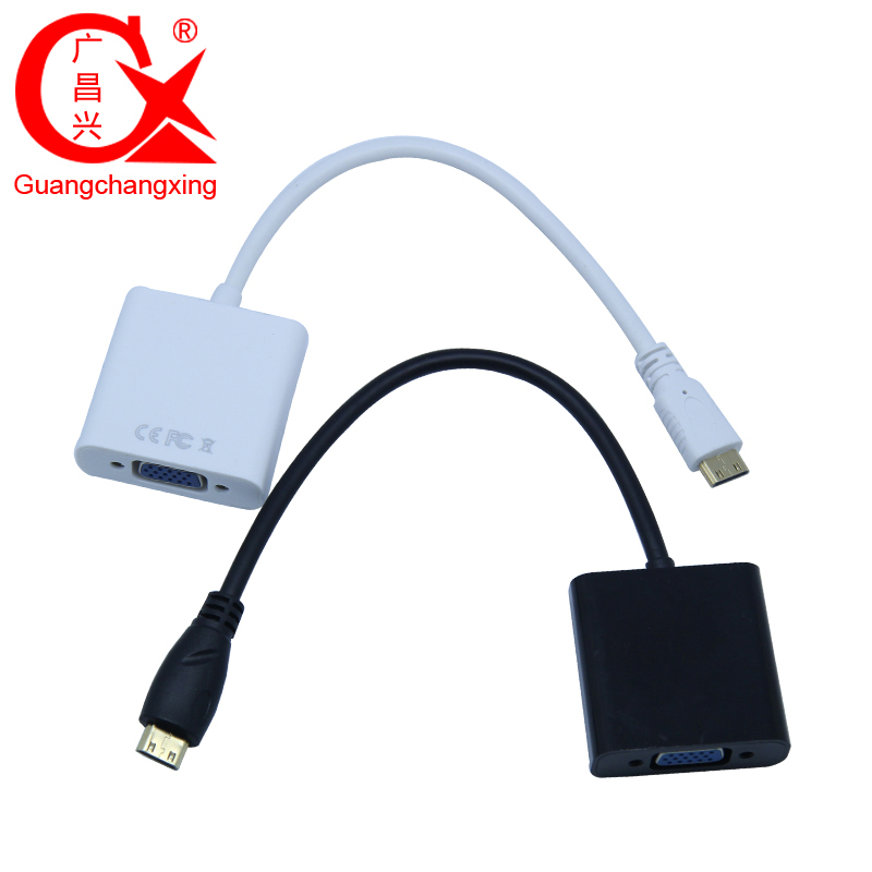 Mini HDMI to VGA Converter Cable Male To Female 1080P Mini HDMI Video Adapter For PC TV Box Projector