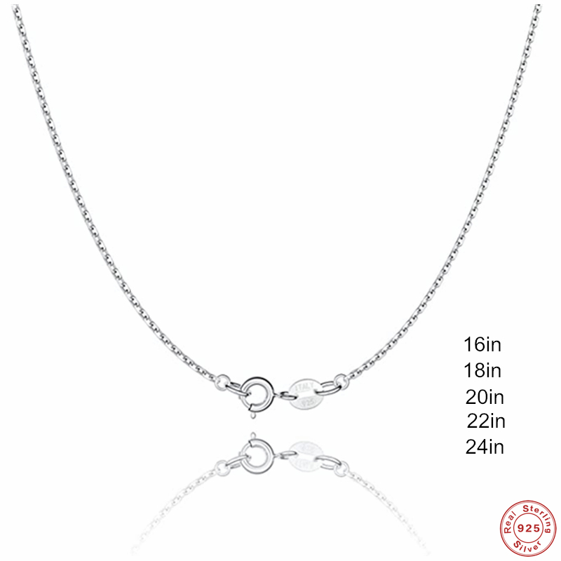 Collana a catena semplice minimalista in argento Sterling 925 per donne gioielli in stile coreano sottile sottile da 16-24 pollici