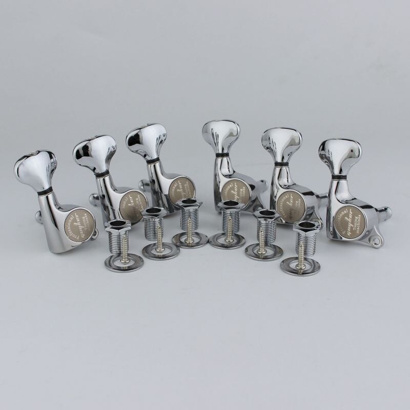Guyker superior chrome silver tuners voor elektrische gitaar, stemmechanieken: 6r