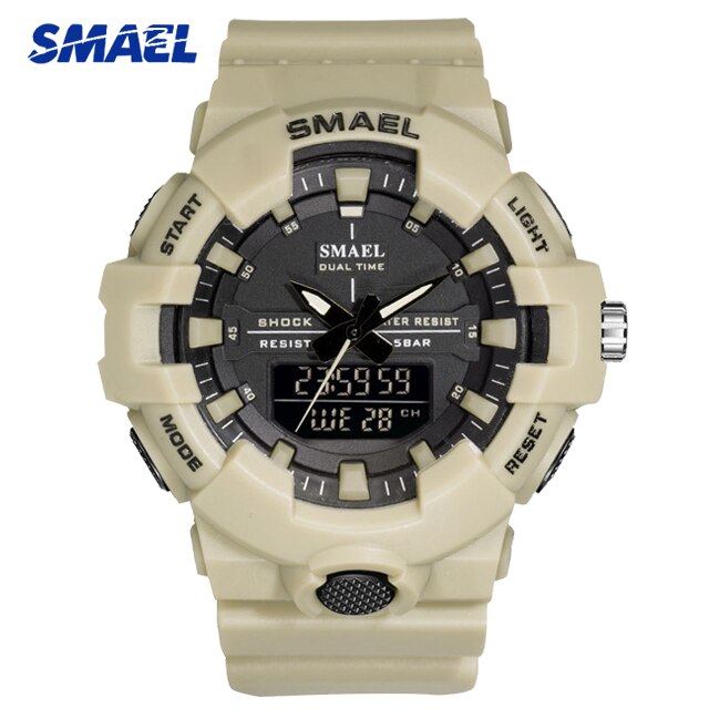 SMAEL Blue Camouflage Sports Watches Men Digital Wrist watches Man Student Quartz Electronic Dual Display Wristwatches: WS1642B-04