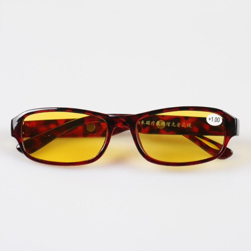 Gafas de lectura con montura de plástico magnética para hombres y mujeres, lentes amarillas, dioptrías, 1,0, 1,5, 2,0, gafas para presbicia, reloj Retro, CI4083