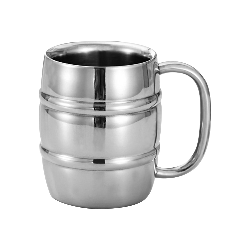 Insulated Beer Mug Holds Beer Ice Cold Double Wall Stainless Steel Wine Glass with Handle Coffee and Tea Drink Mug For Traveling: 300ml