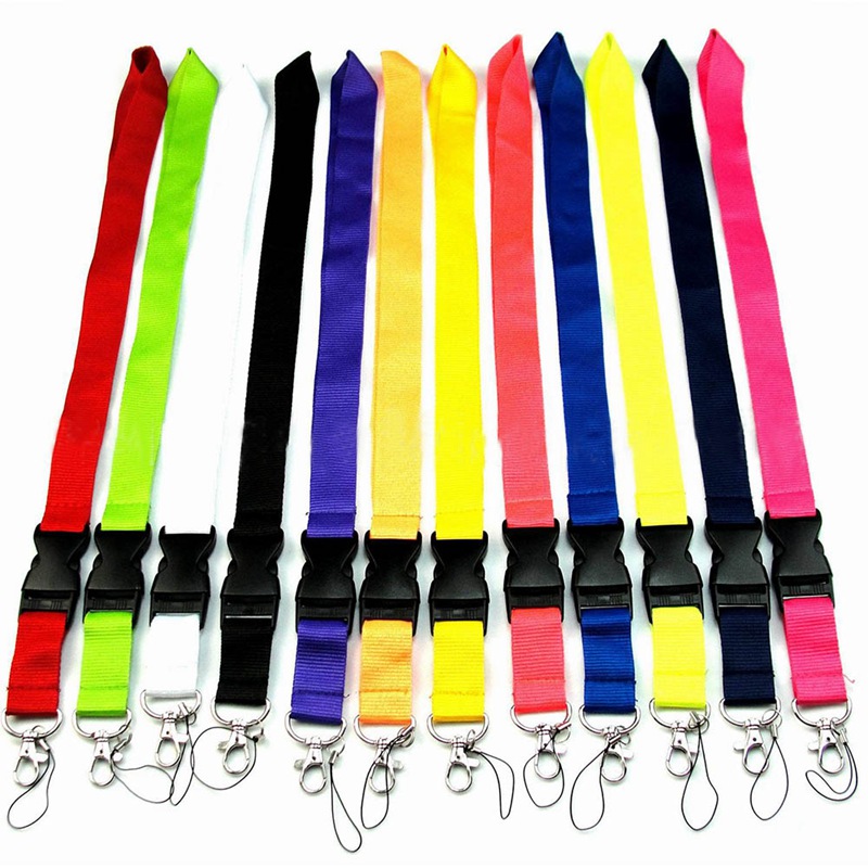 Colorful Black Blank Plain Key Lanyard Badge ID Holders Phone Neck Straps Hanging Rope Keychains Lanyard Rope