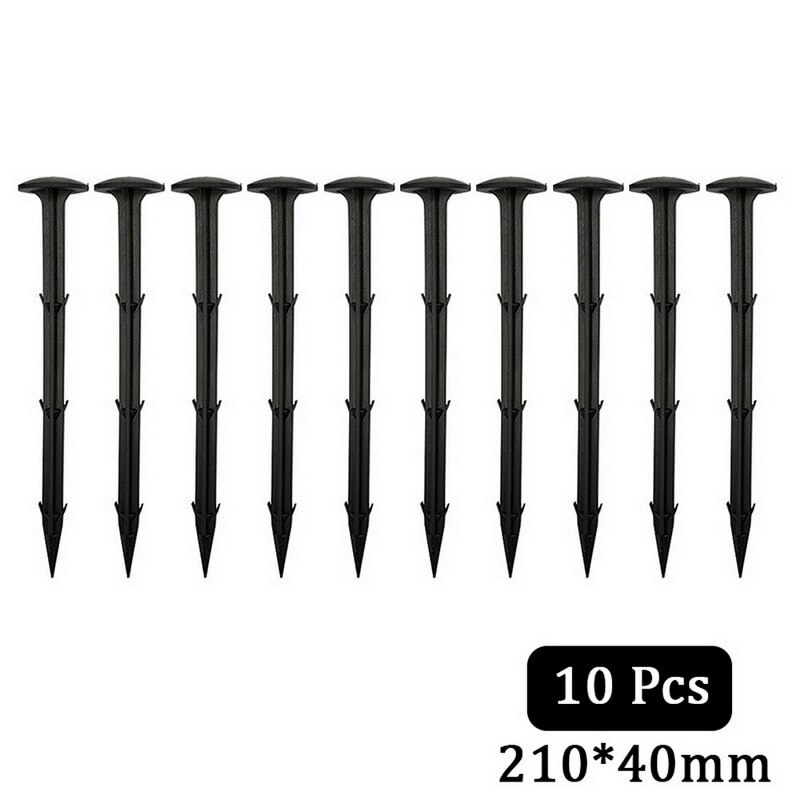 10 uds, estacas de plástico para Tartas, anclajes de paisaje, picos de anclaje para mantener la red de jardín y el borde de la tela del paisaje: 21cm