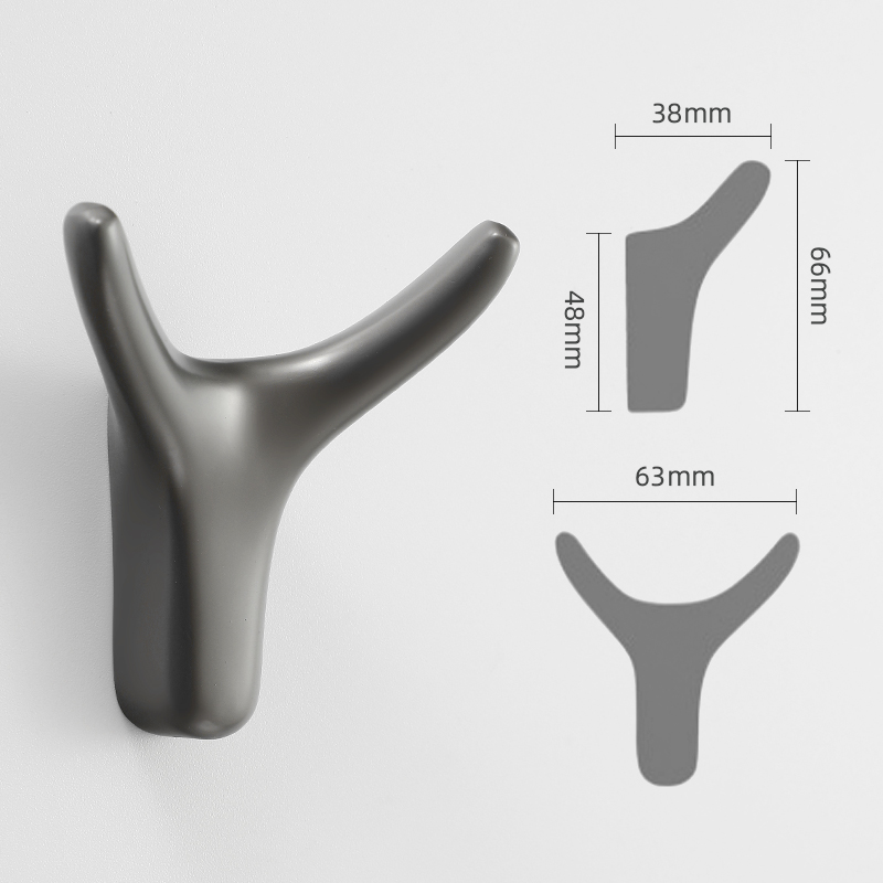 Kak Zinklegering Nordic Muur Haak Hanger Kleding Haak Jas Zak Hoed Opknoping Haken Badkamer Keuken Kledingrekken Met Schroeven: gray