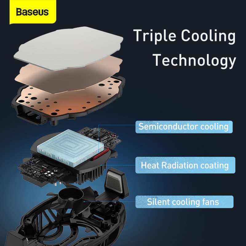 Baseus-Radiador de teléfono móvil para juegos, Enfriador de Teléfono Universal ajustable, soporte portátil, disipador de calor para teléfonos de 67mm-88mm de ancho
