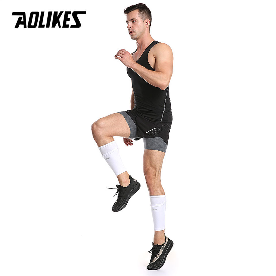 Fútbol pie protección Shin guardia calcetines con bolsillo de fútbol espinilleras pierna mangas apoyo adulto becerro Calcetines