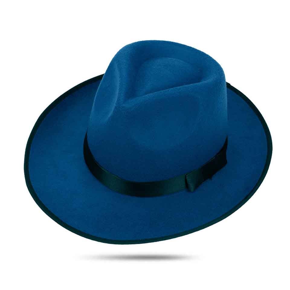 Solid Vilt Fedora Hoed Voor Mannen Brede Rand Dames Trilby Chapeu Vilten Hoed Vrouwen Mannen Jazz Hoed Kerk Godfather sombrero Caps: C0201-3