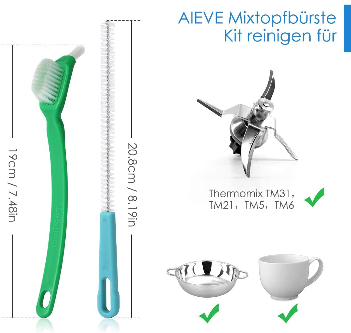 Limpiador de cuchillos con cuchilla, herramienta de lavado de ollas, cepillo de limpieza, Ideal para Thermomix TM5 TM6 TM31, Mezclador de alimentos Monsieur Cuisine
