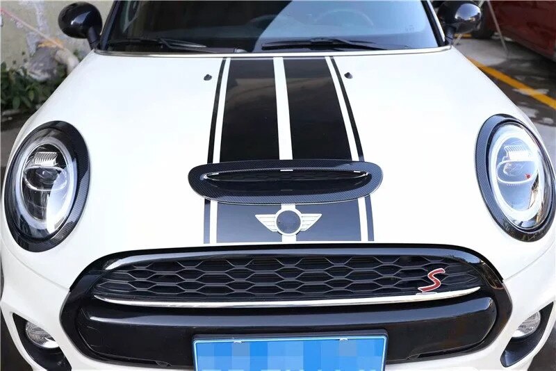 Voor Bmw Mini Cooper F55 F56 F57 Motorkap Luchtinlaat Trim Strip Carbon Fiber Stijl Auto Kap Verfraaiing Accessoires roze