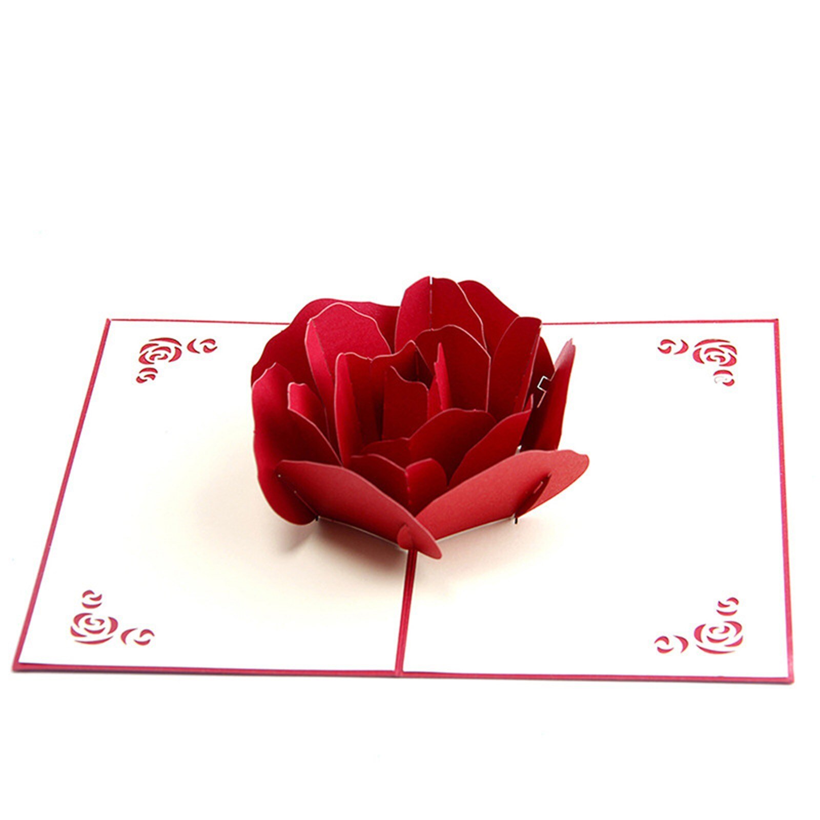 3D Pop-Up Cards Flowers Birthday Card Anniversary Postcard Heart Wedding Invitations Greeting Cards For Valentine's Day: A